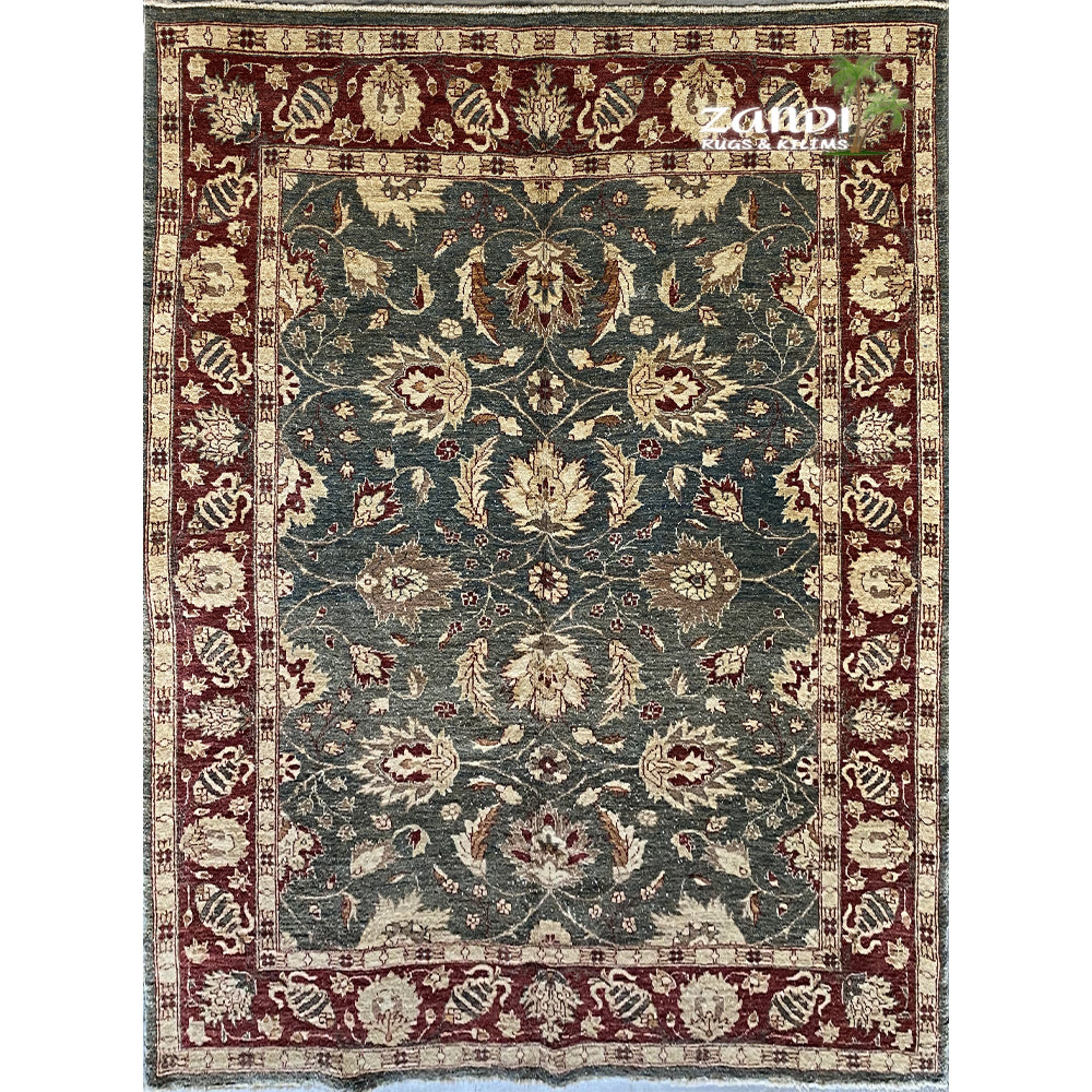 Hand knotted Pakistani Oushak design rug size 6'6''x7'5'' RR11554